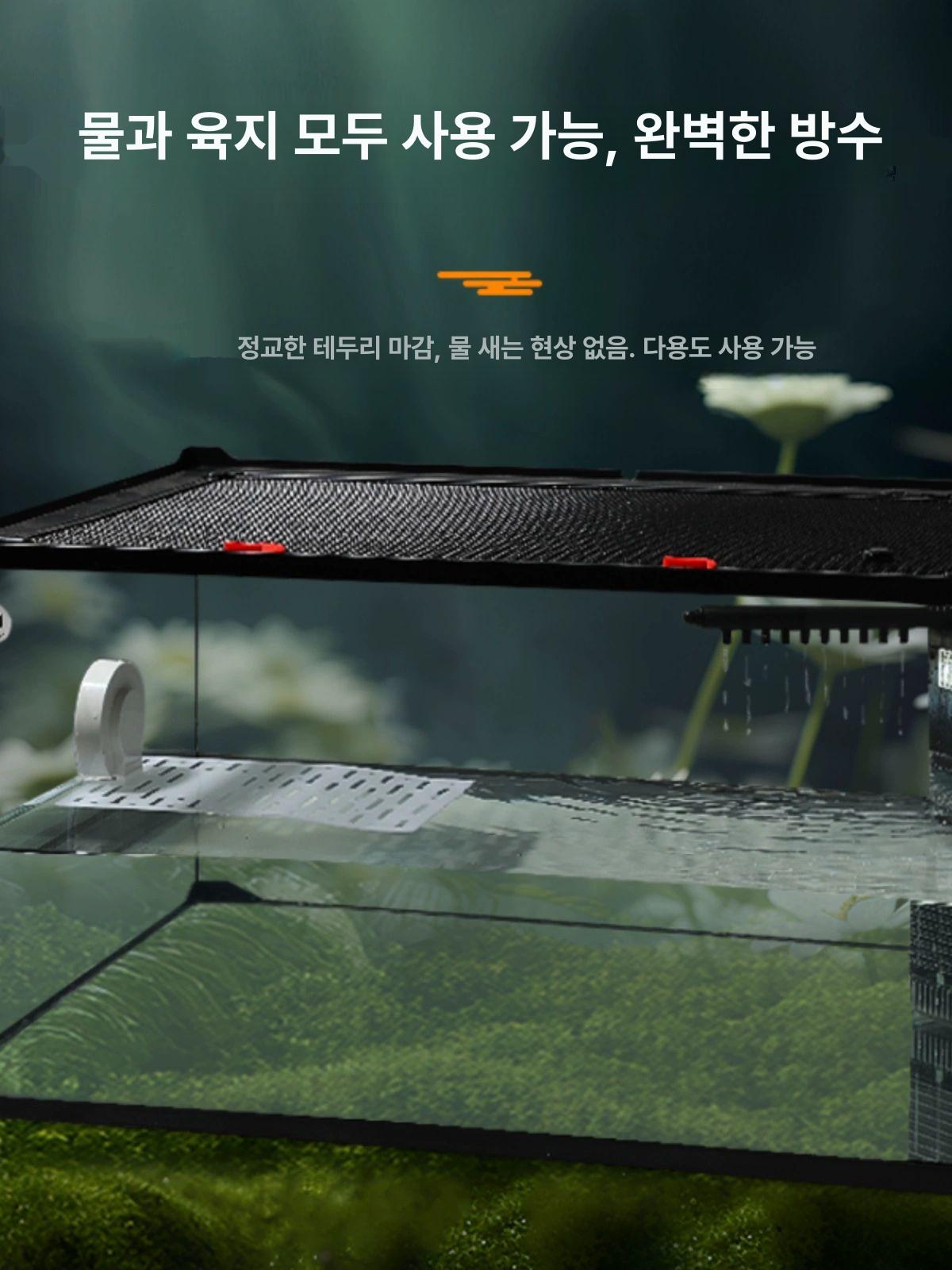 파충류 테라리움 케이스 유리 상자 케이지 생태 사각 거북이 거미 열대 온실 만들기 - 상세 이미지 5