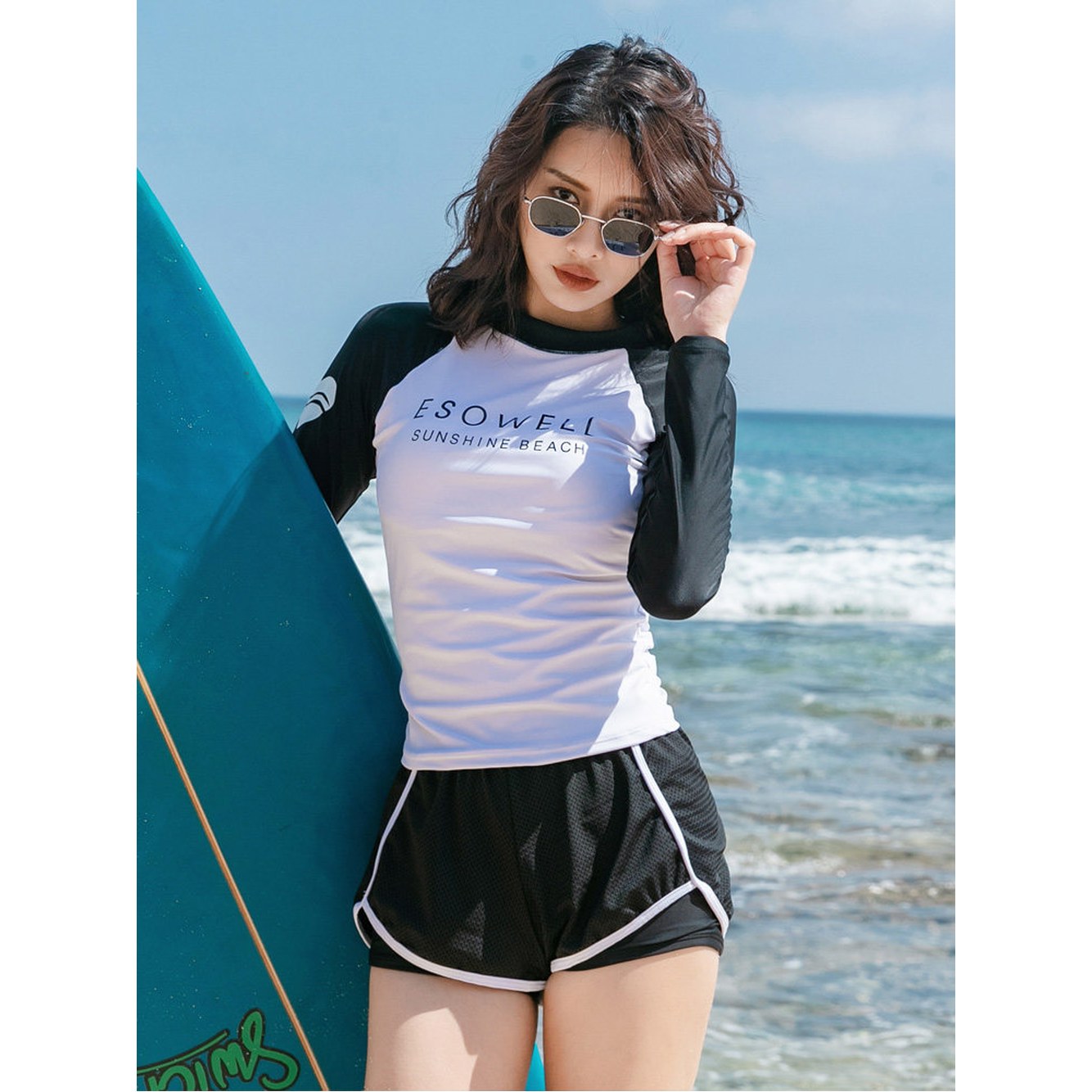 중년 드 여자 온천 체형커버 대래쉬가드 - 상세 이미지 2