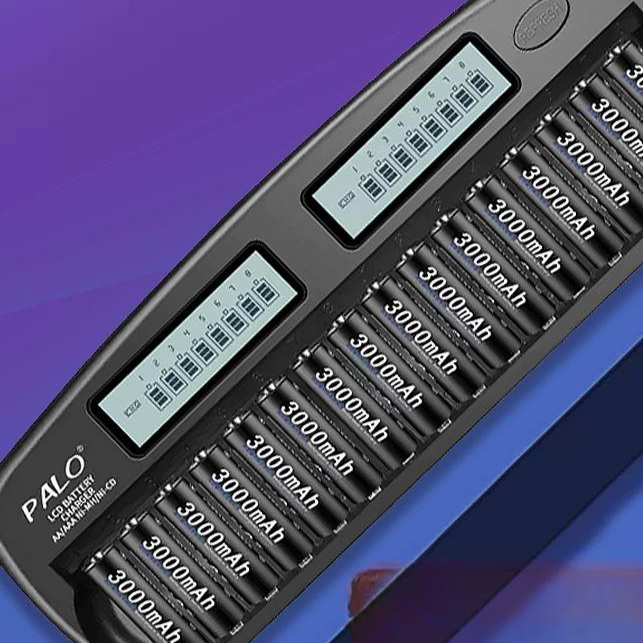 건전지충전기 LCD 고속 충전지 AA 배터리 16구 충전기 슬롯 멀티 - 상품 이미지