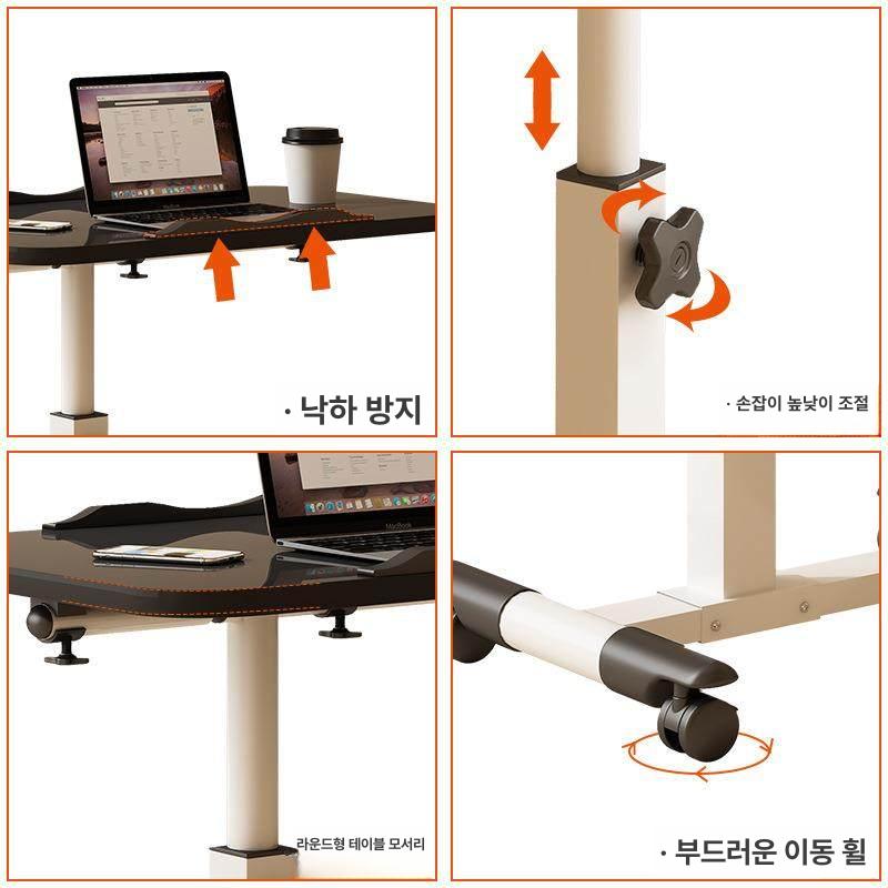 회전 침대테이블 사이드 거실 협탁 틈새 탁자 침대옆 수납 선반 조절 바퀴달린 다용도 - 상세 이미지 5