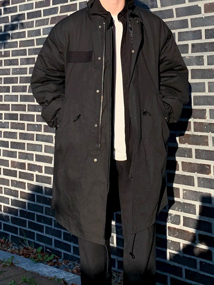 개파카 남자야상사파리 바람막이 피쉬테일 미군 롱야상 점퍼 캐주얼 가을 코트 재킷 후드 남성 - 상세 이미지 5