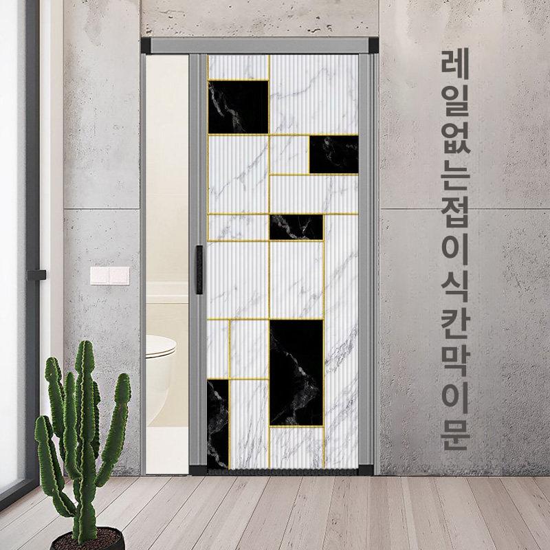 중간문 홀딩도어 현관중문 가림막 미닫이 무타공중문 간이문 무타공자바라 - 상세 이미지 2