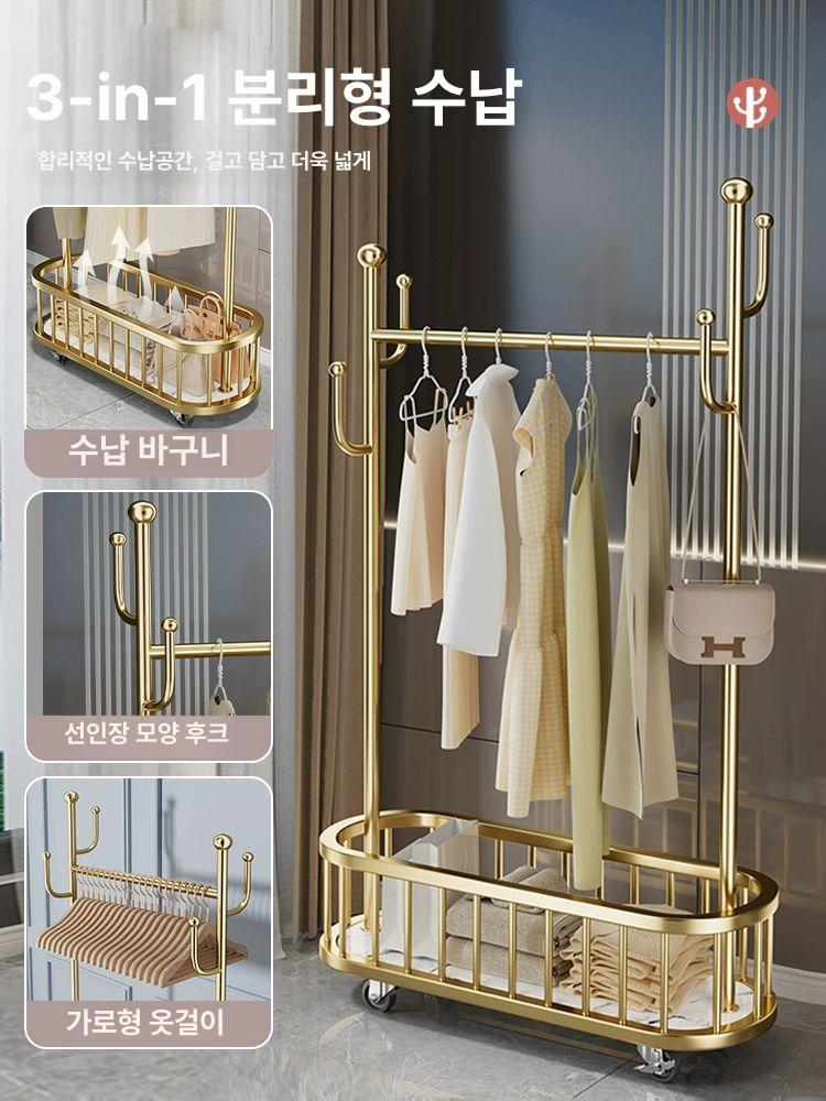 스탠딩 사다리행거 다용도 가정용 스탠드옷걸이 드레스룸 보관 의류 디자인 - 상세 이미지 2