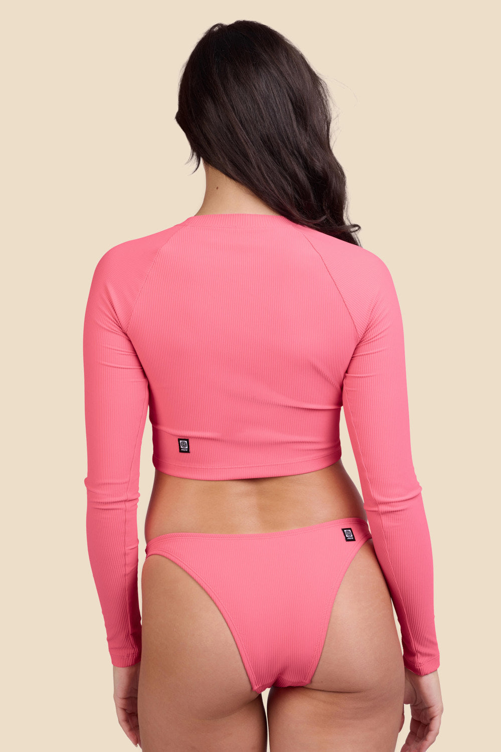 졸린 래쉬가드 Moana Long Sleeve Cropped Tea Rose Ribbed - 상세 이미지 5