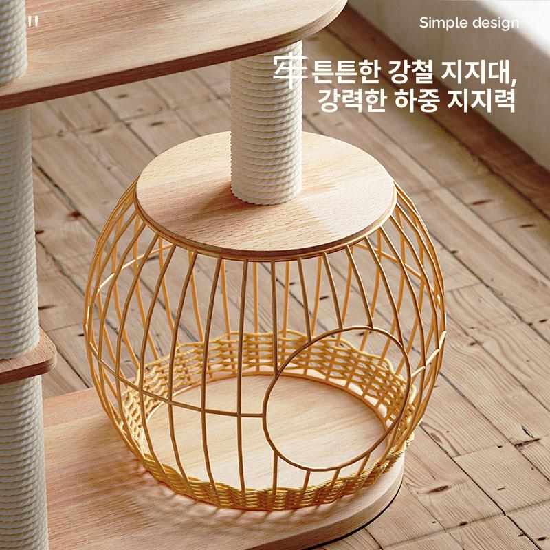 캣 타워 원목 대형 고양이 놀이터 펫 캣트리 하우스 워커 세트 소형 - 상세 이미지 5