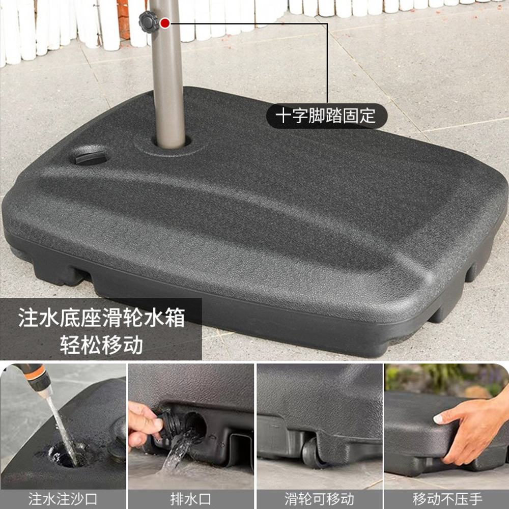 대형 파라솔 방수 햇빛 가리개 캠핑 해변 그늘막 커피숍 실외 테이블용 수동 카키색 - 상세 이미지 5