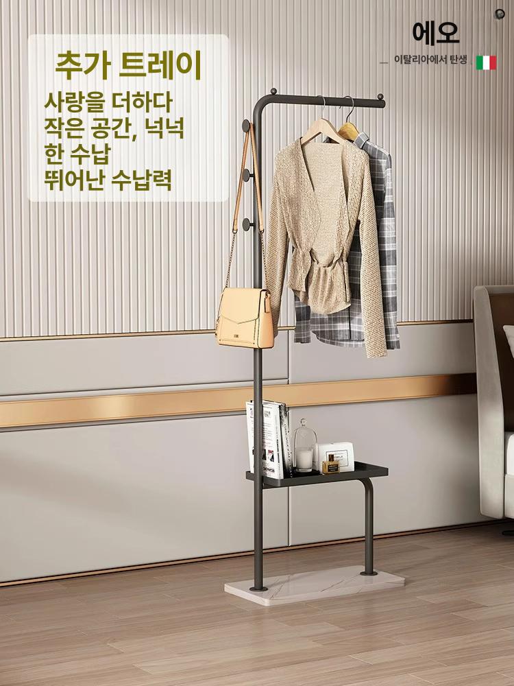 스탠드형 코트랙 옷걸이대 옷거치대 철 침실 블랙홀더 공간정리대 틈새 북유럽풍 - 상세 이미지 3