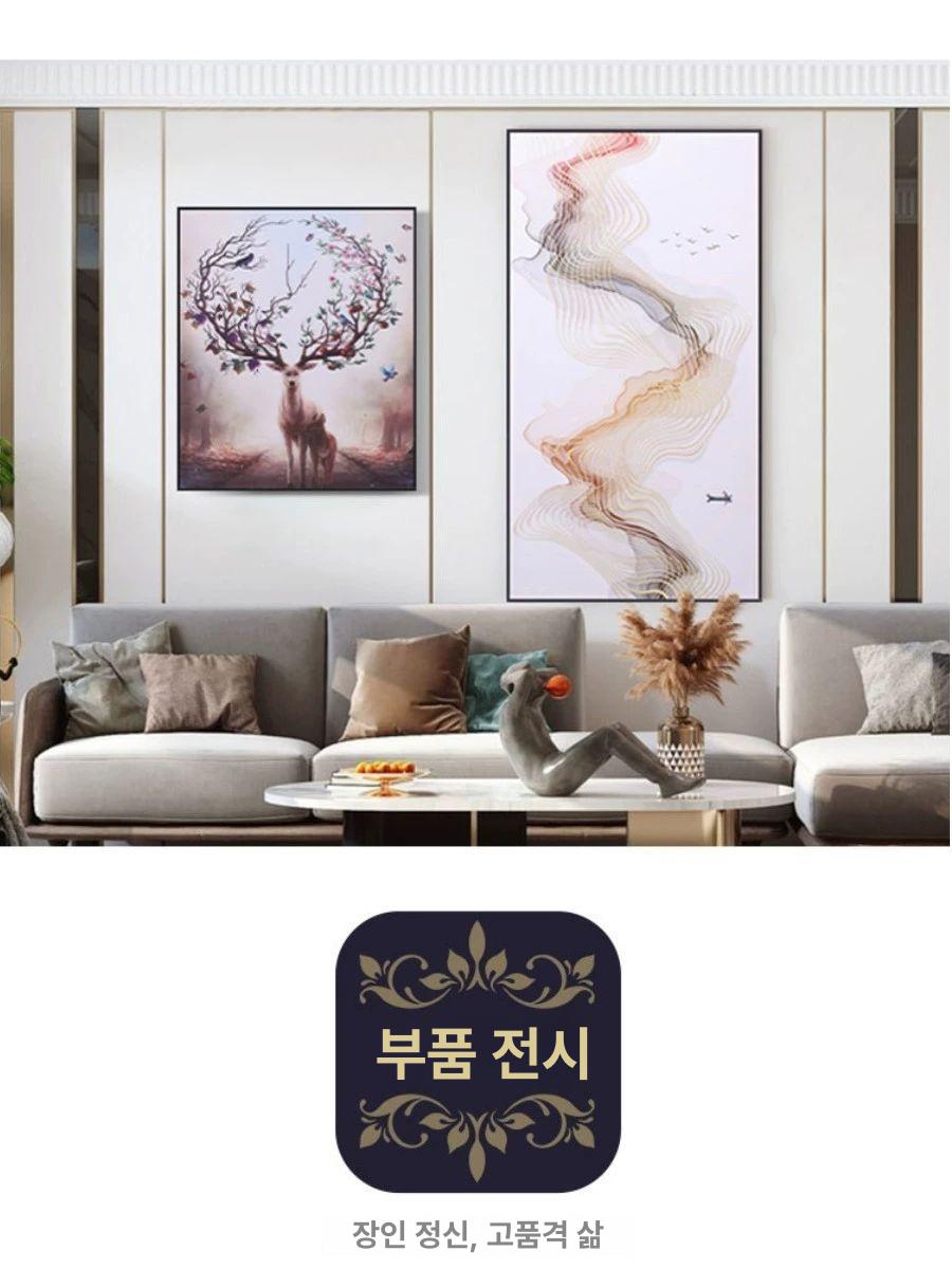 다이닝룸 꽃액자 몬스테라 팔각 식물 벽 프레임 인테리어 장식용 조각 침실 아트워크 - 상세 이미지 3