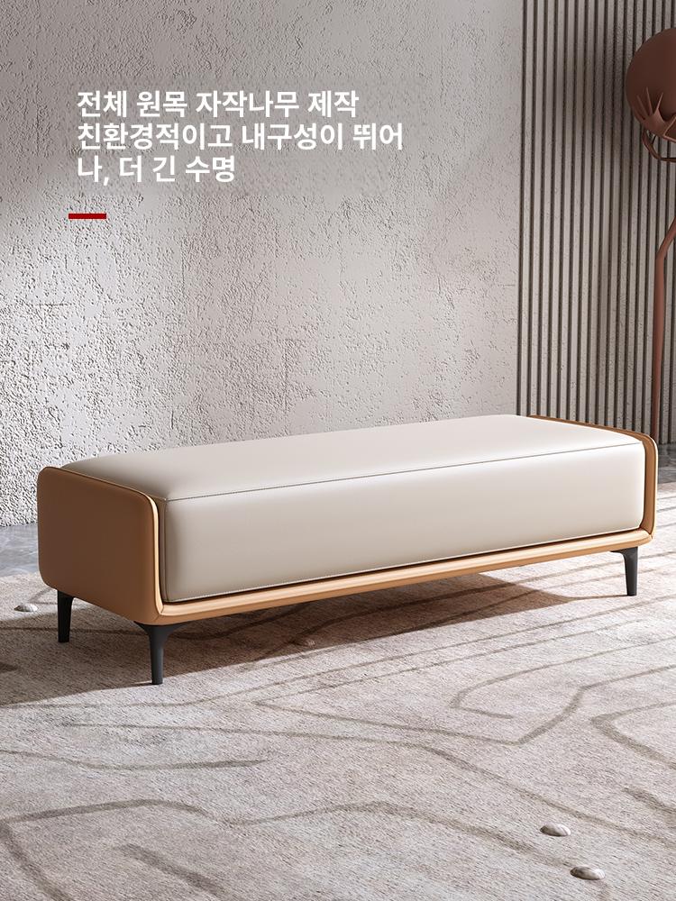 대기 쇼파 벨벳 벤치형소파 현관벤치 좌식 로비 휴게실 북유럽 등받이없는소파 의자 - 상세 이미지 4