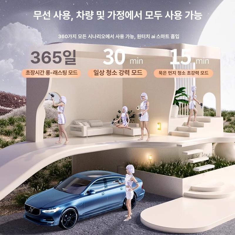 휴대용 진공청소기 다목적 핸디 먼지 가전 차량용무선청소기 핸드헬드 강력흡입 - 상세 이미지 5