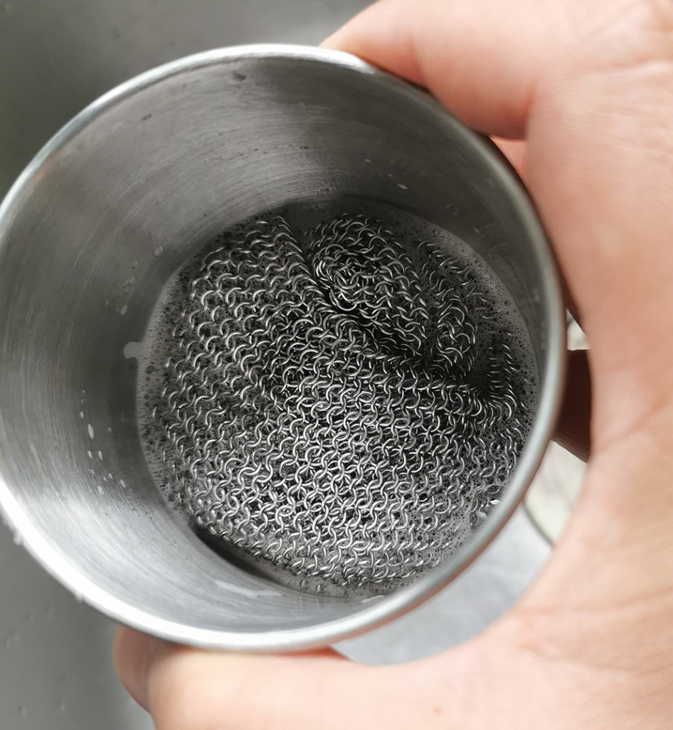 15x15cm 스텐 철수세미 스텐링 탄냄비 텀블러 316L 연마 체인 설거지 불판 - 상세 이미지 2