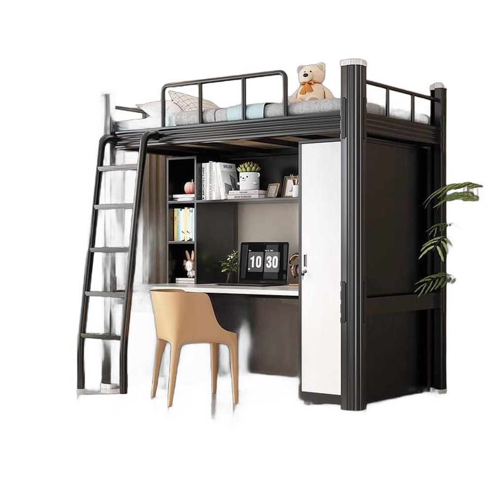 2층 벙커침대 퀸사이즈 안정적 활용 작업실 경사사다리 침대 사다리 베드 1200x2000 1 3CM 전용 매트리스