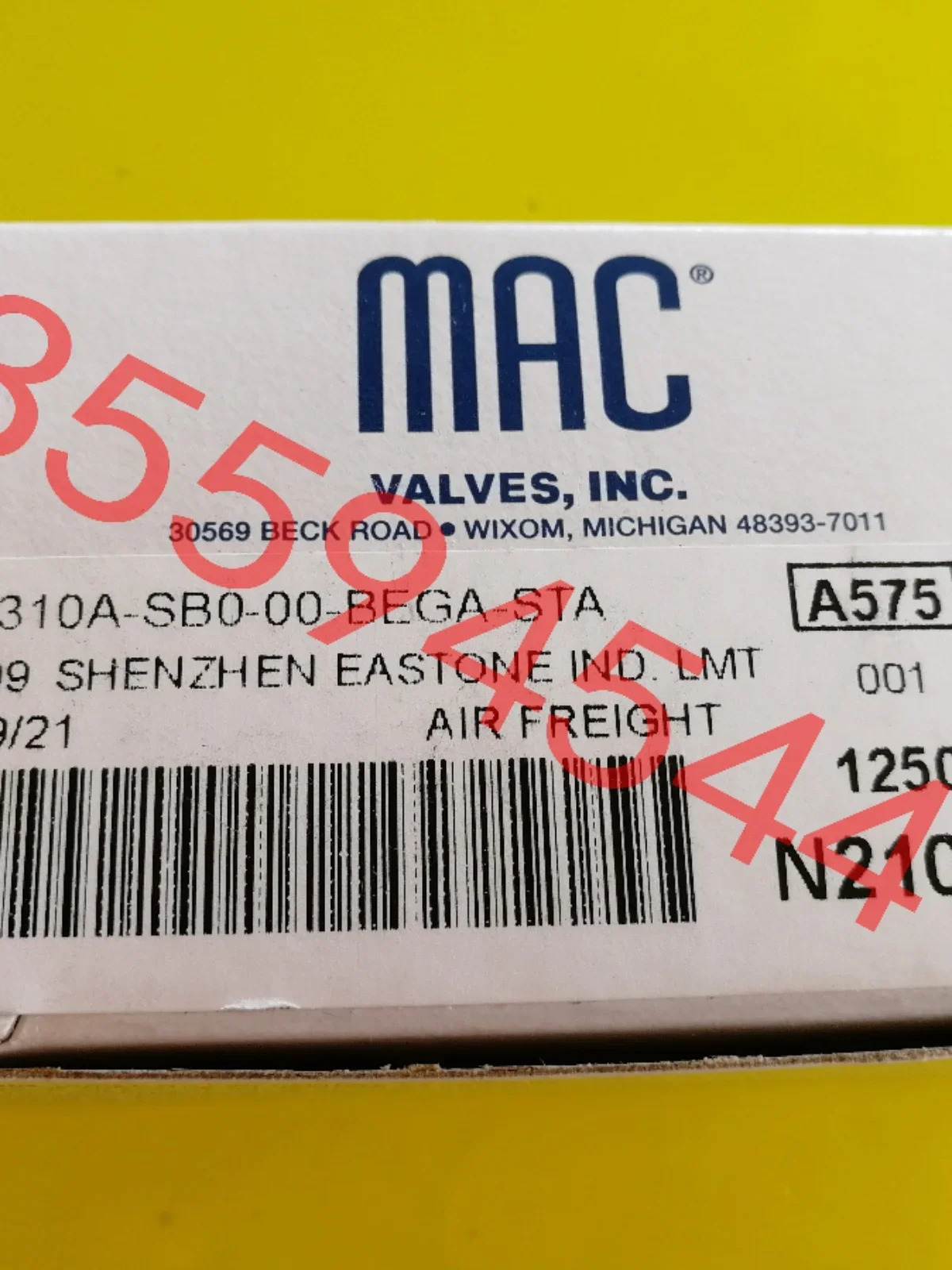 2025.4 미국 MAC 솔레노이드 밸브 BV310A-SB0-00-BEGA-STA 포장 A575