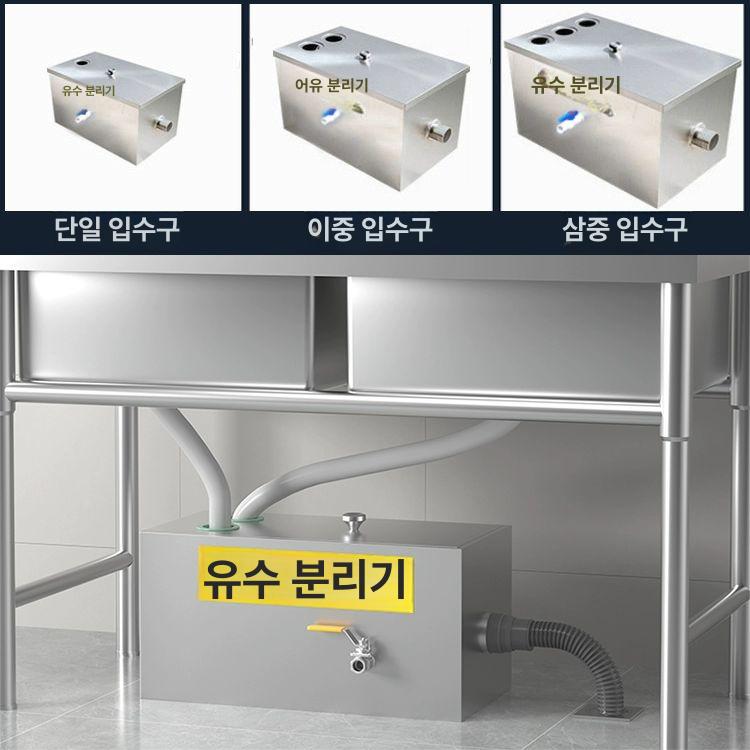 업소용 씽크대 배수조 싱크대 하수 그리스트랩 유수분리기 차단 거름망 악취 배수관 - 상세 이미지 2
