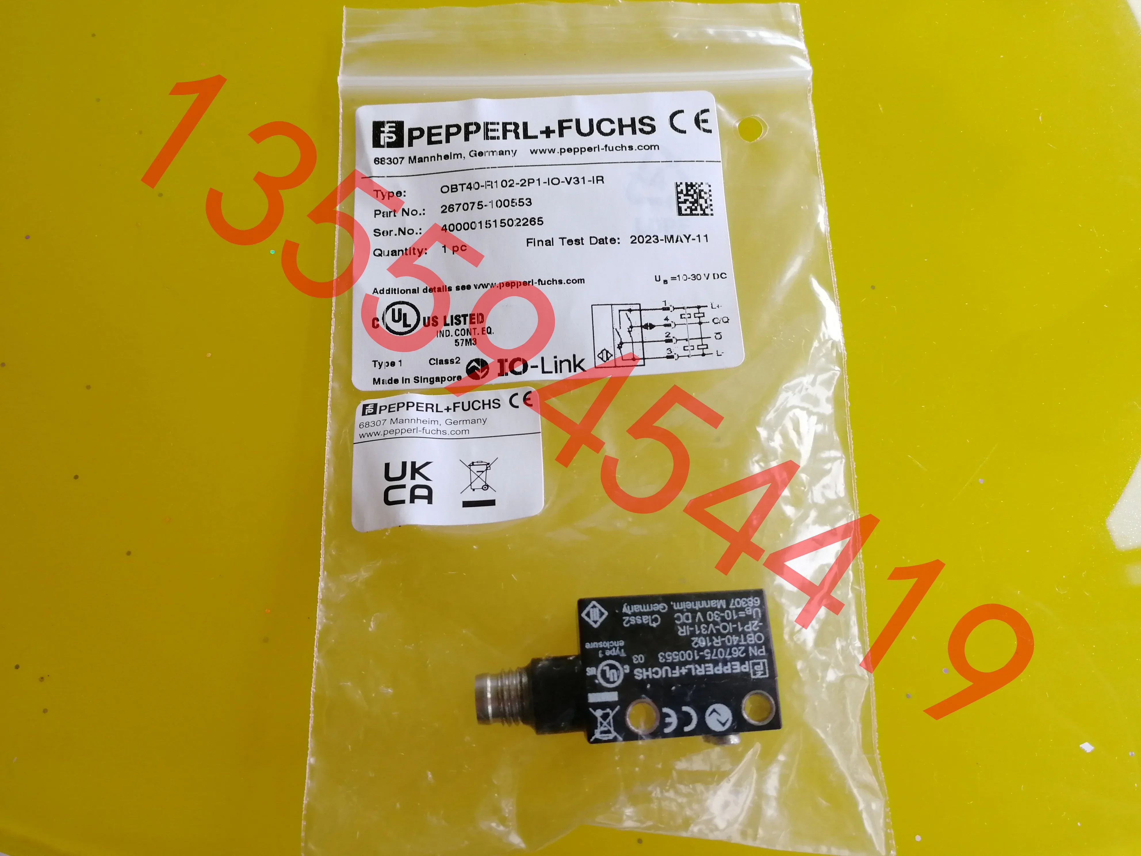 2025.4 PF 삼각 측량 센서 OBT40-F102-2P1-IO-V31-IR 납품