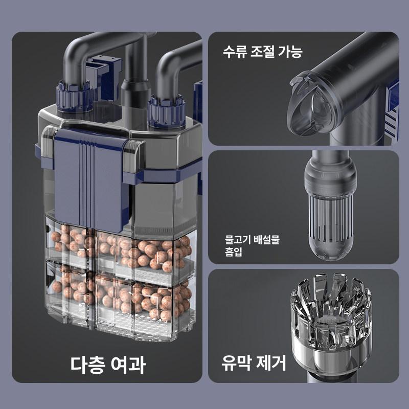 걸이형 여과기 어항 수족관 산소 필터 정수 거북이 수조 배설물 해수 순환 워터펌프 대형 - 상세 이미지 3