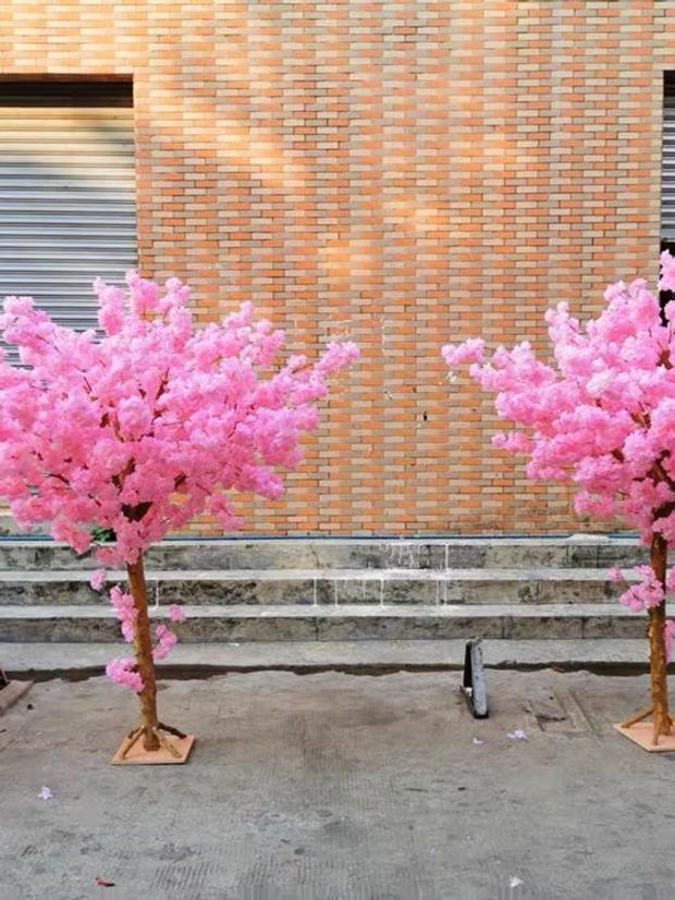 인조 벚꽃 나무 화분 인테리어 꽃 매장 모형 벚꽃나무 인조목 실내 분홍색 조경 조화나무 - 상세 이미지 3