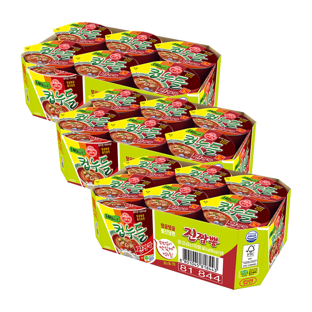 오뚜기 컵누들 짬뽕맛 컵 38.2g 18개 - 메인 이미지