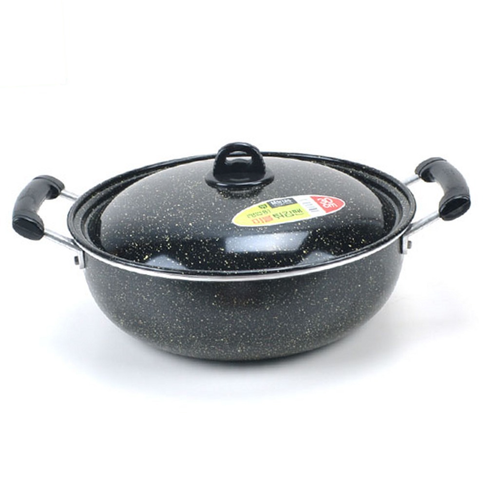마블코팅급식용볶음솥 업소용주방영업용튀김팬 대용량식당조리튀김솥 45cm 65cm 60호 - 상품 이미지