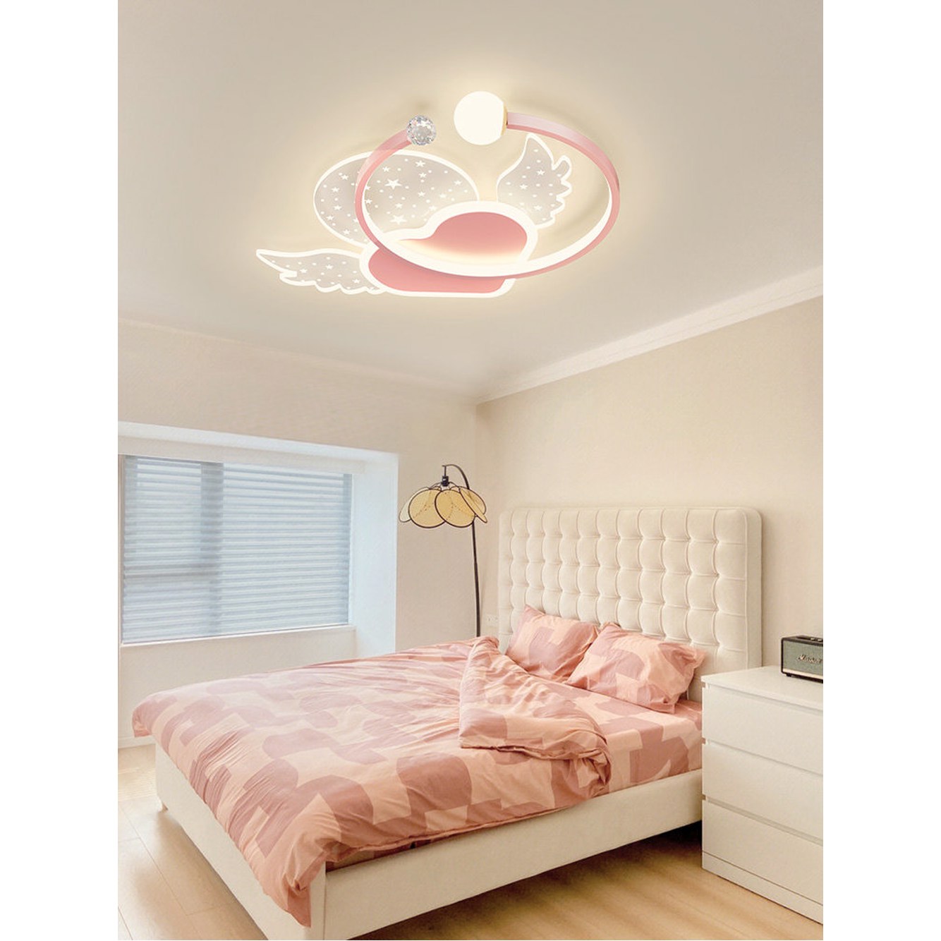 LED 방 천정등 조명 아이방 하트 천장등 핑크 45CM 화이트라이트 - 상세 이미지 3