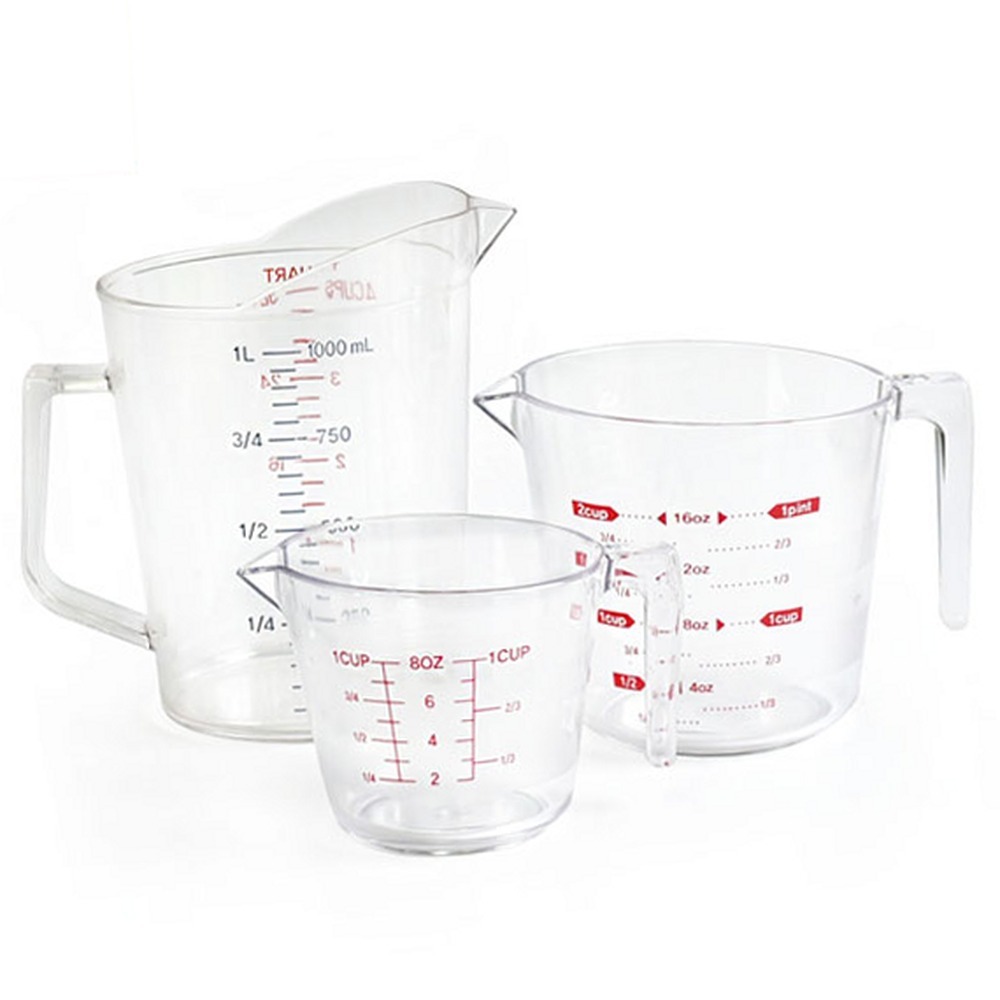 양면눈금정확한계량측정컵 칼라눈금홈베이킹계량컵 PC재질베이커리투명컵 250ml 500ml GF-250 - 상품 이미지