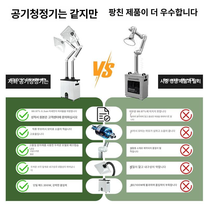 연기 흡입기 납땜 제거기 용접 집진기 납연기 자동 이동식 소형 정화 제거 탁상용 인두 - 상세 이미지 3