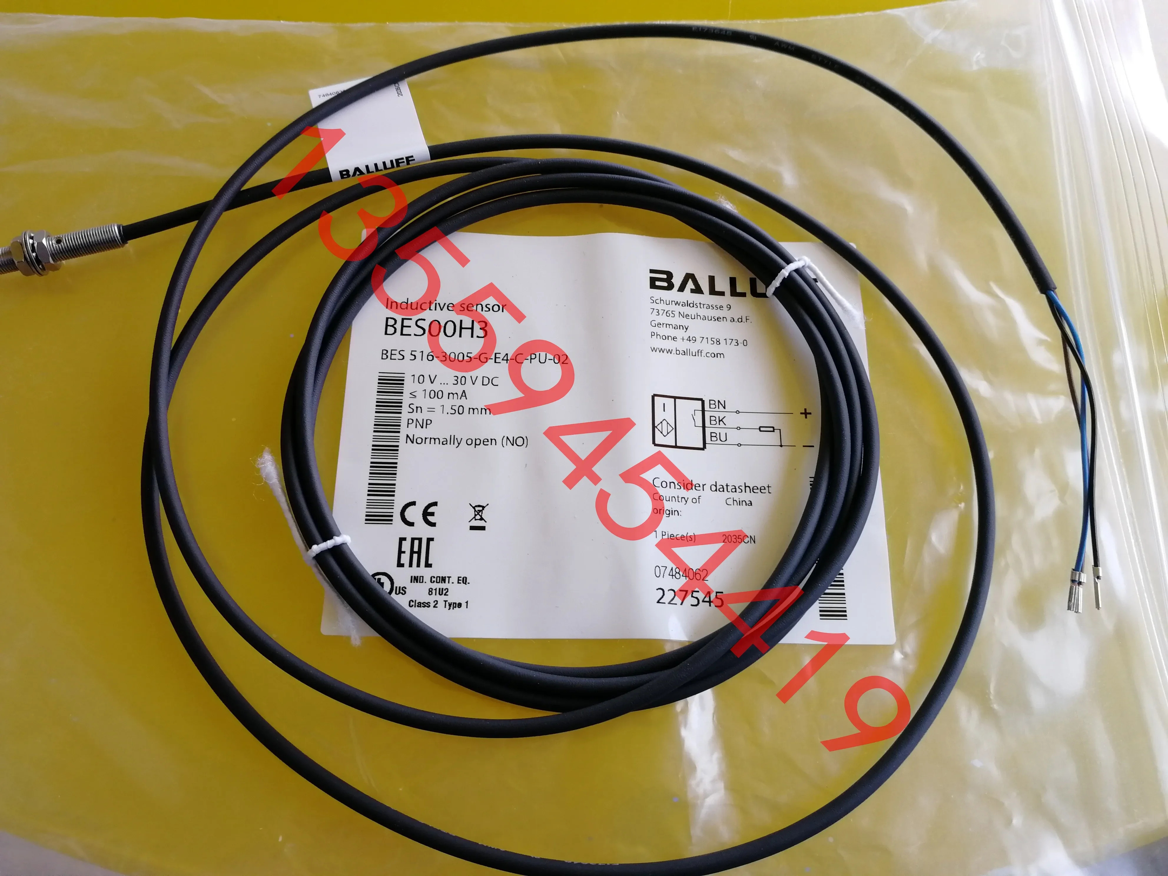 2025.4 BALLUFF 유도 센서 BES00H3BES516-3005-G-E4-C-PU-02 납품.