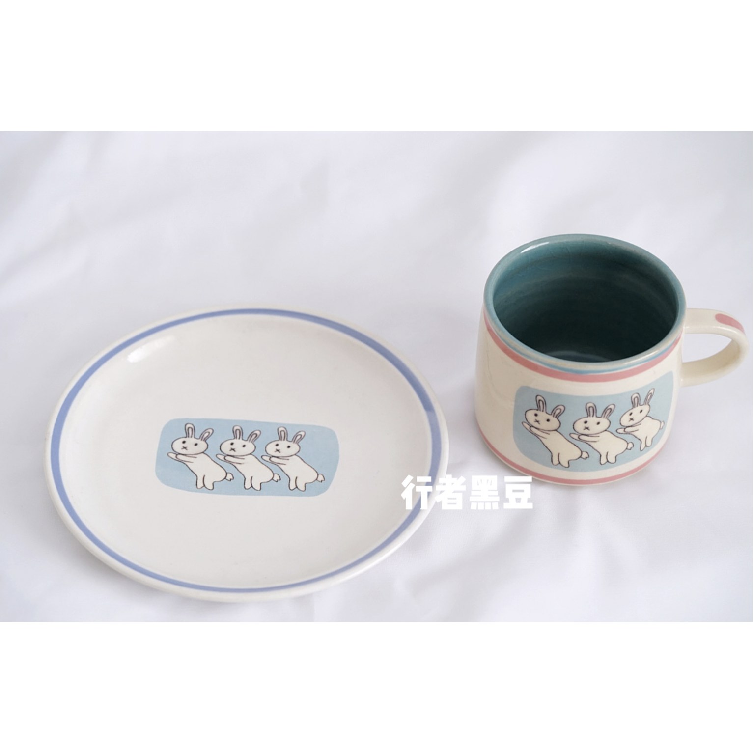 유쿠 토끼 머그컵 다이삭컵 9cm CAT 래빗 W 접시 DAISAK 33 다이삭 바나나 핑크 33 핑크 토끼 접시 약 9cm - 상세 이미지 2