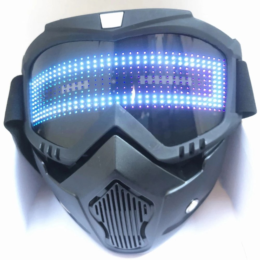 발광 LED 패널 DJ 헬멧 연결 파티 별도 클럽 마스크 블루투스 1개 가면 LED 패널 1개 별도 - 상품 이미지