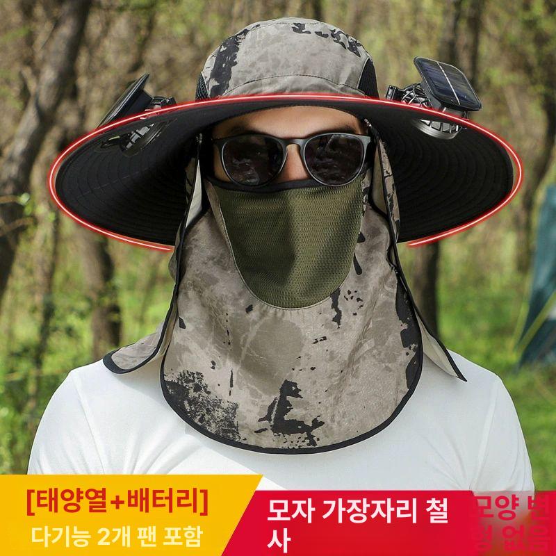 태양광 선풍기 가정용 야외 낚시 태양열 농사 노점 여름모자 썬캡 충전 - 상세 이미지 2