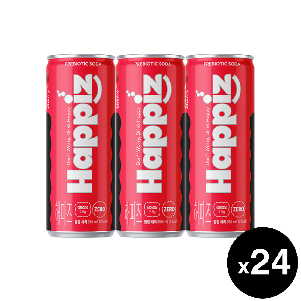롯데 해피즈 팝핑체리, 355ml, 24개 - 상품 이미지