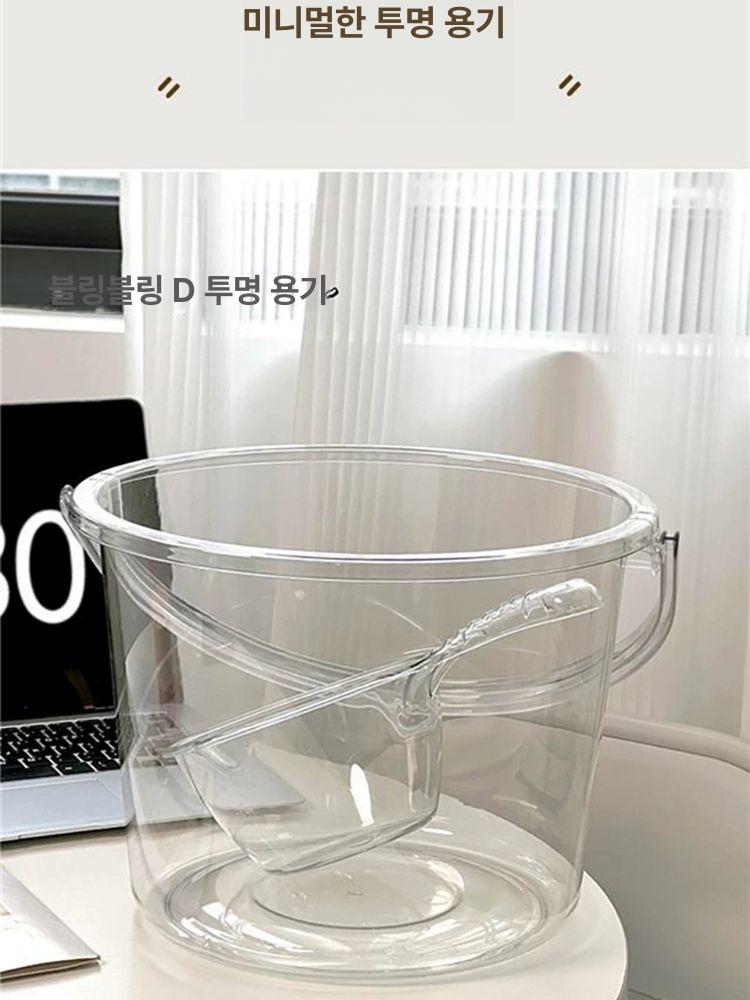 아크릴 양동이 가정용 꽃병 화병 직사각형 장식용 원형 버킷 심플 꽃꽂이 거실 모던 - 상세 이미지 5
