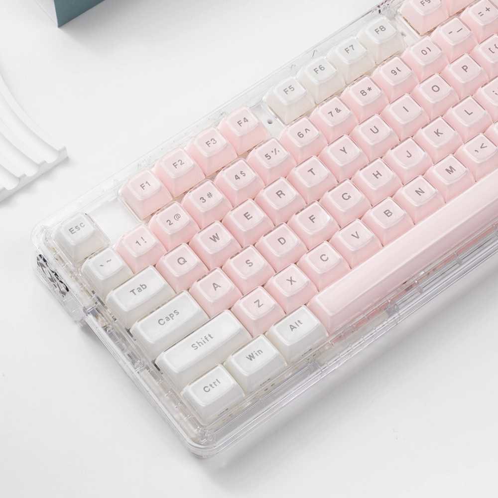 도자기키캡 tab 포인트 NUPHY 키캡 키캡올 투명 01 RGB 핑크색 125키 핑크색 - 상품 이미지