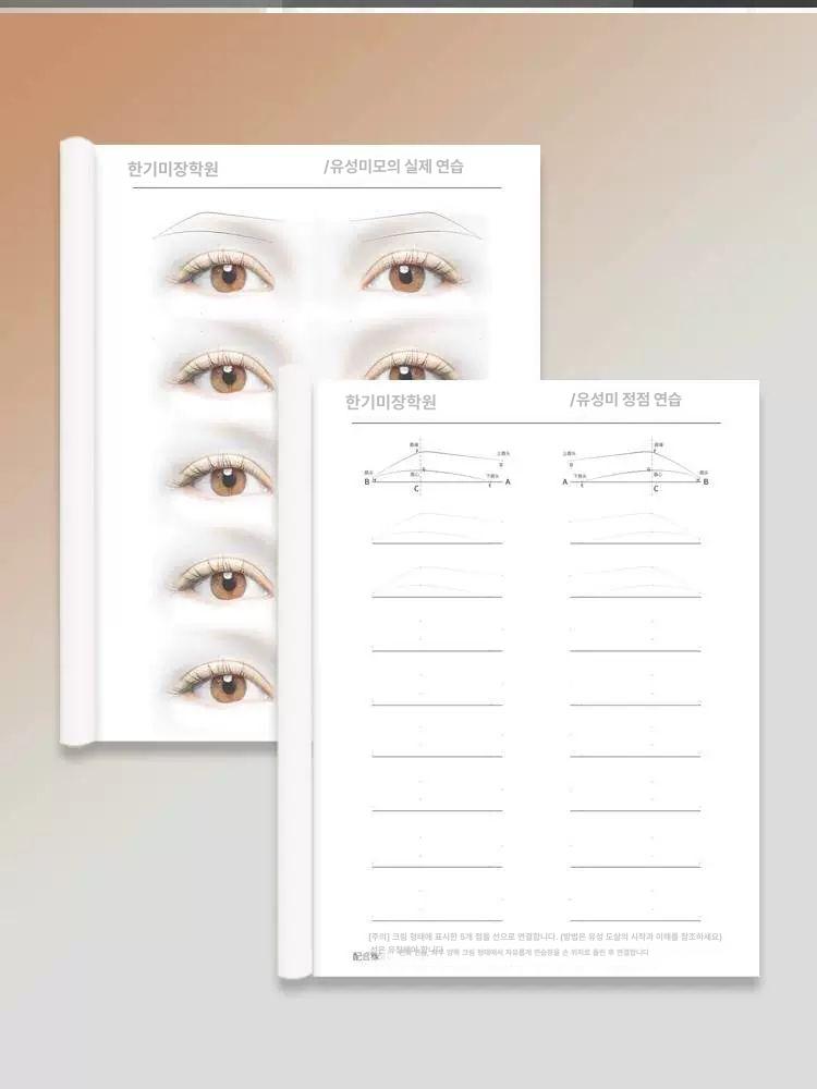 아이라인 반영구연습판 그리기 문신 연습용 얼굴 아이브로우 모형 반영구재료 디자인 - 상품 이미지