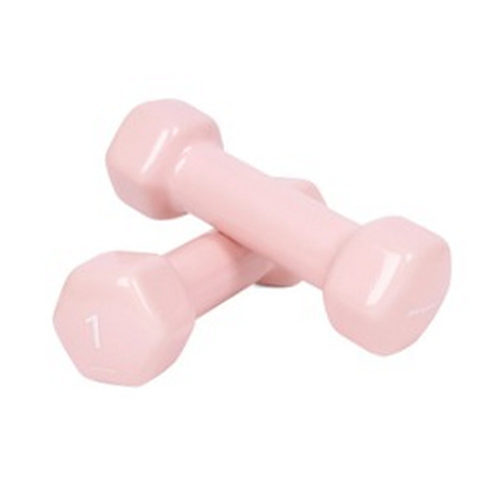 뷰티덤벨홈트레이닝육각덤벨 코랄핑크근력운동아령 여성운동중량아령 1kg덤벨 - 상품 이미지