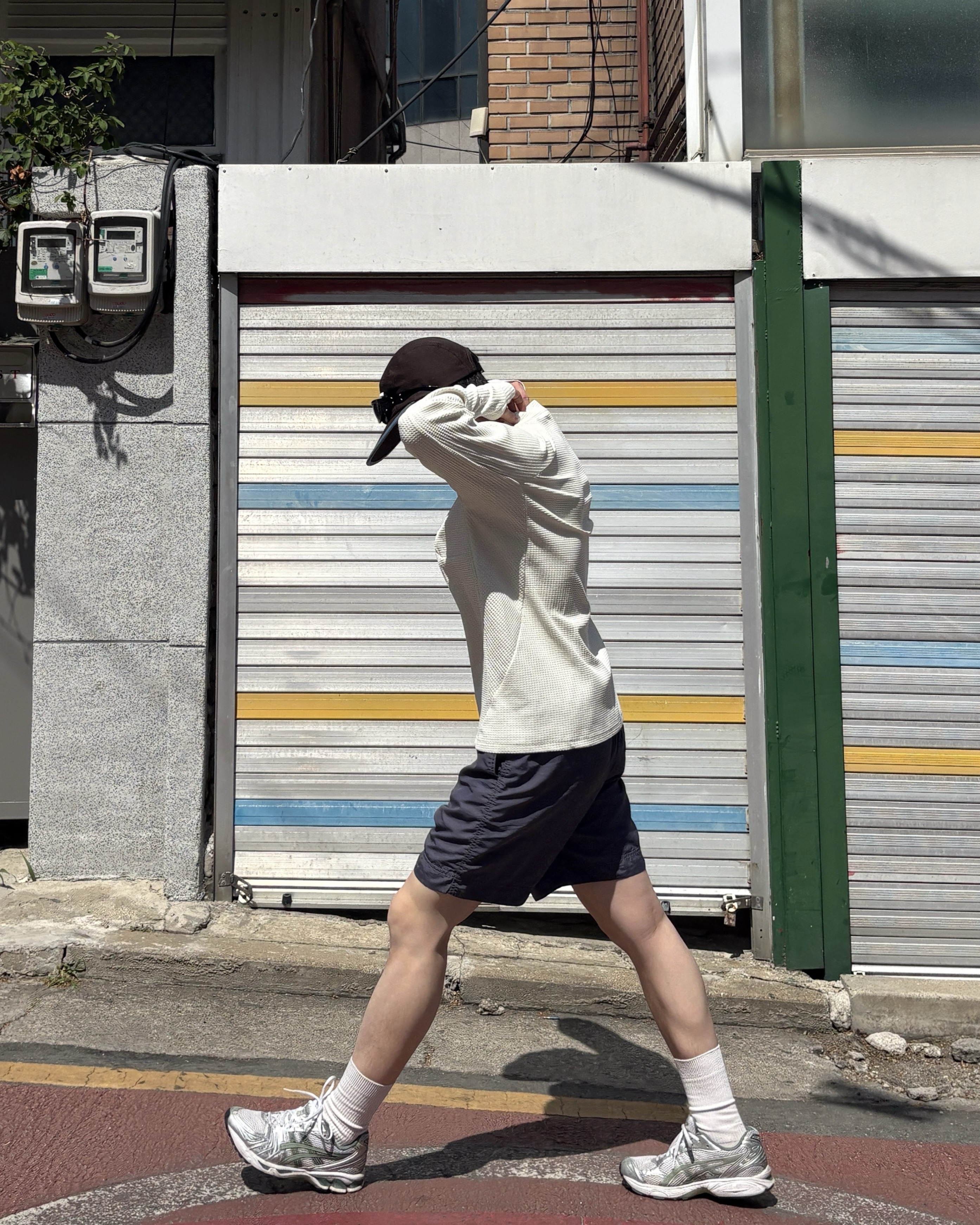 dnL 와플 러닝후드 바라클라바 핑거홀 긴팔 티셔츠 남성 여성 풋살 상의 9color 이미지 8