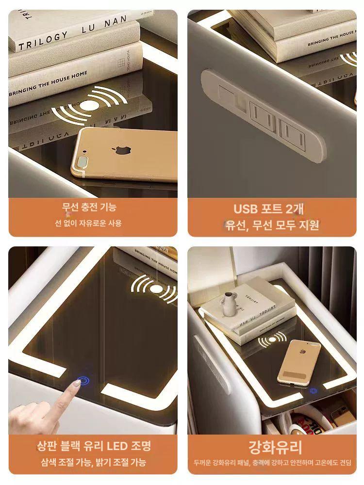 침대옆 서랍장 사이드테이블 침대미니협탁 수납 침대협탁 모던 인테리어 틈새협탁 - 상세 이미지 4