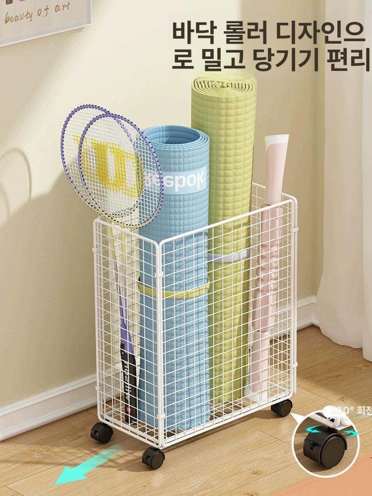 철제 폼롤러 수납바구니 보관 매트 요가 정리대 필라테스 선반 수납 수납함 스몰 - 상세 이미지 4