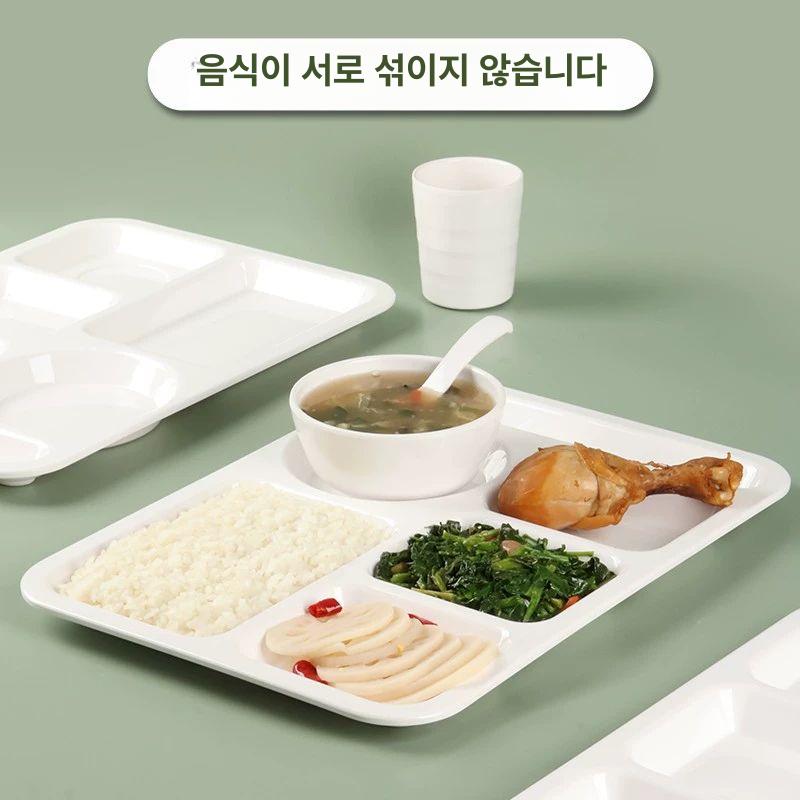 원형 급식판 멜라민 두꺼운 급식용 식당 플레이트 병원용 단체급식 절연 - 상세 이미지 2