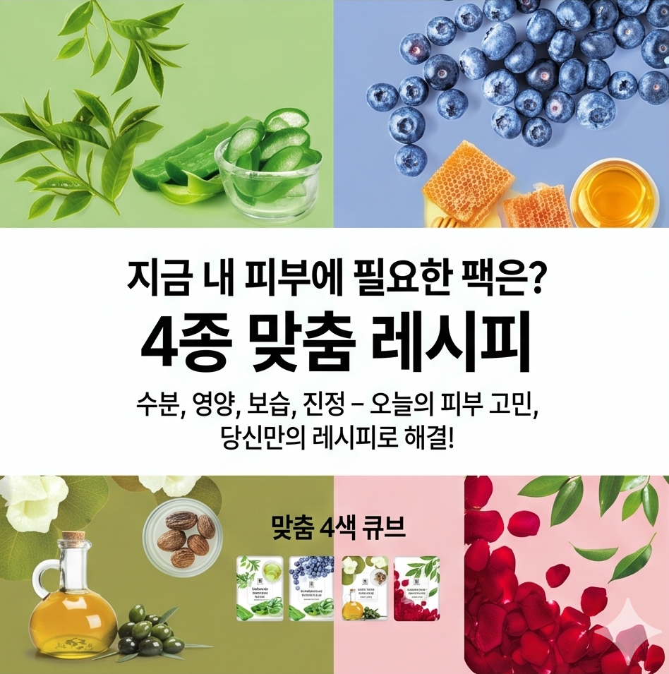 안나홀츠 순면 에센스 젤 수분 마스크팩 시트 4종 100매 상품 이미지