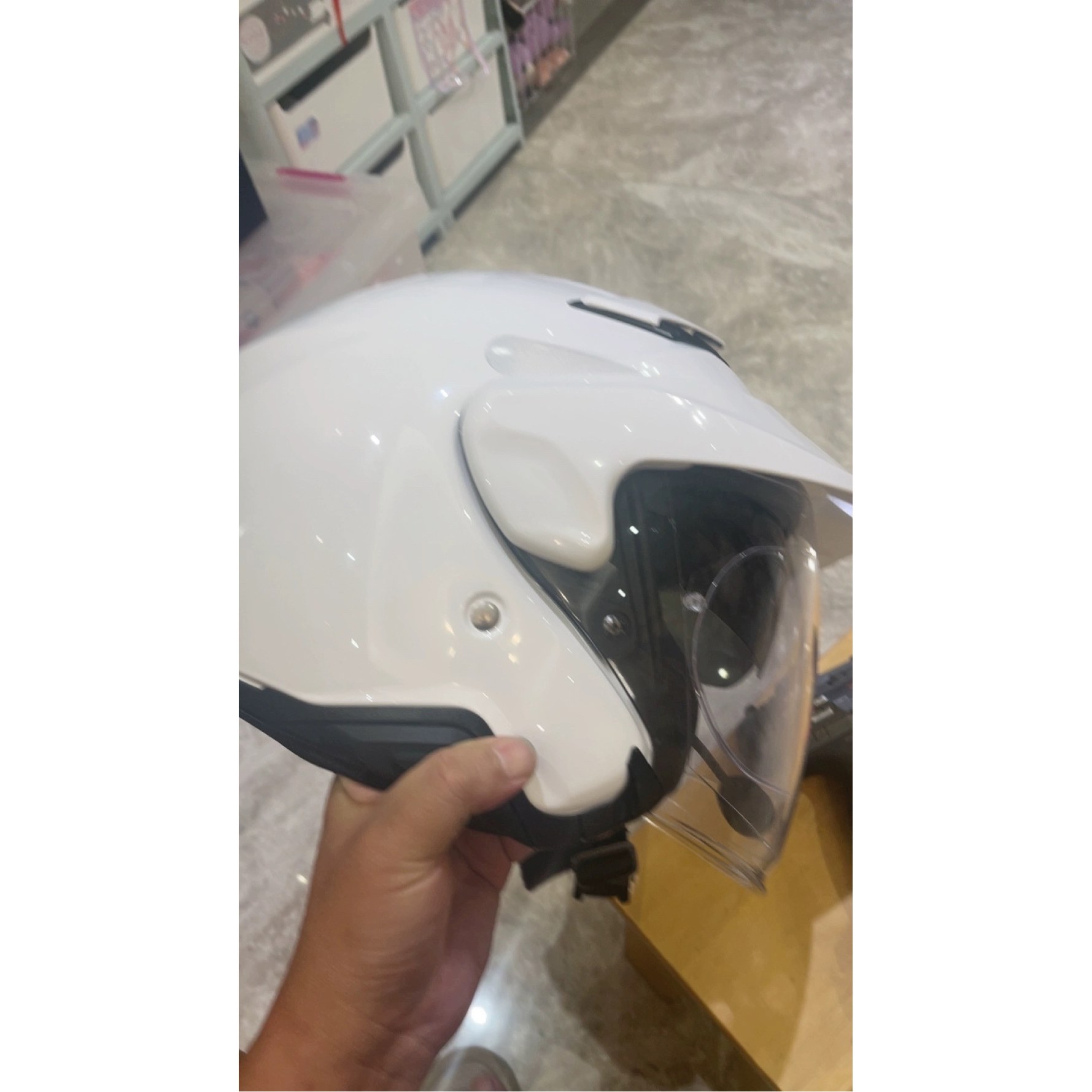 챙 는 펀칭 CJ2SP 클리어 쇼에이 JCRUISE 블랙 헬멧 나사 SHOEI 자체 대응 필요 블랙 챙 나사 순정 는 자체 펀칭 필요 - 상세 이미지 2
