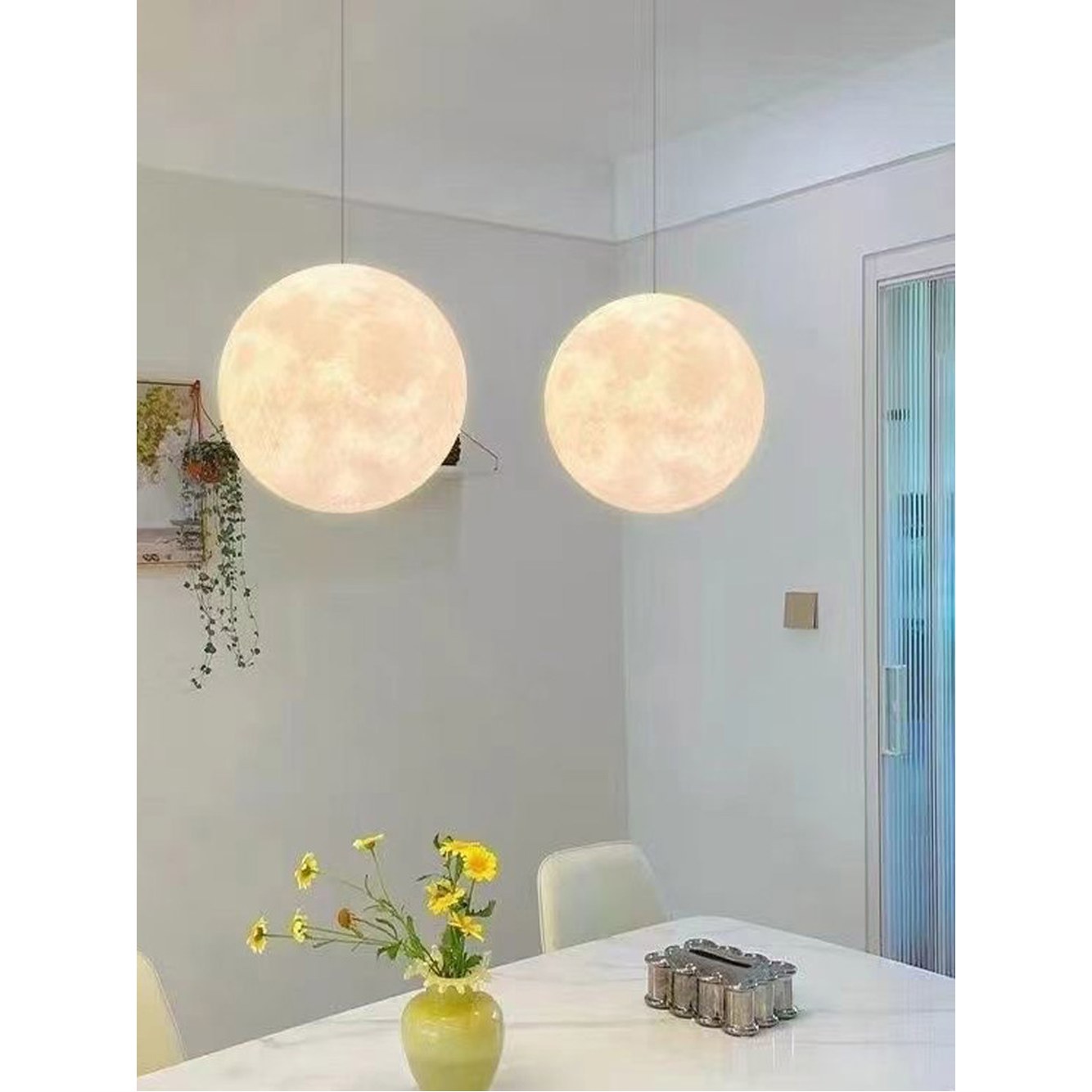 무주파 난광 달모양 솔리드 15CM 샹들리에 50cm 펜던트 조명40cm LED 조명 지름 캠핑장 루나 지름 15CM 루나 샹들리에 솔리드 난광 - 상세 이미지 3