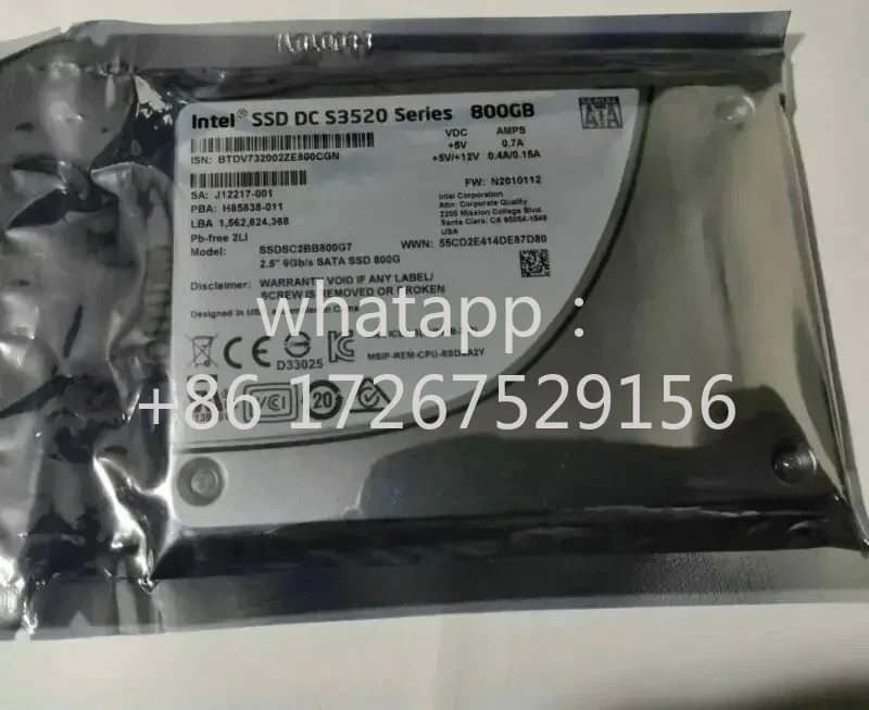 800GB SSD 솔리드 스테이트 드라이브 S3520 시리즈SATA 800G SSDSC2BB800G7