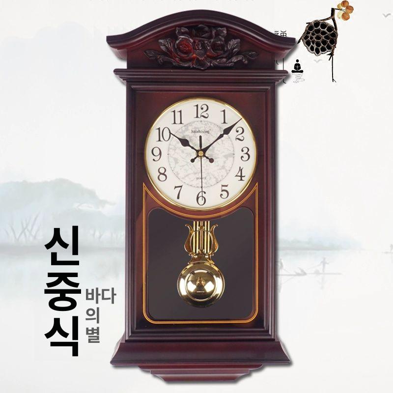 괘종 추시계 옛날 빈티지 카페 태엽 타종 복고풍 구식 레트로 벽시계 인테리어 올드 - 상세 이미지 2