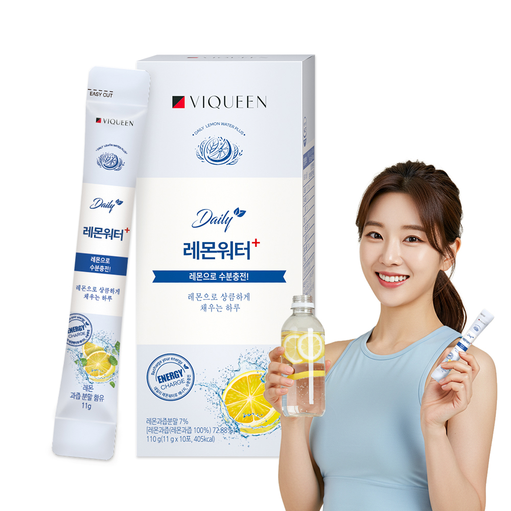 바이퀸 데일리 레몬워터 플러스 에너지 수분충전 포도당 레몬 분말 110g 10포, 1개 - 상품 이미지
