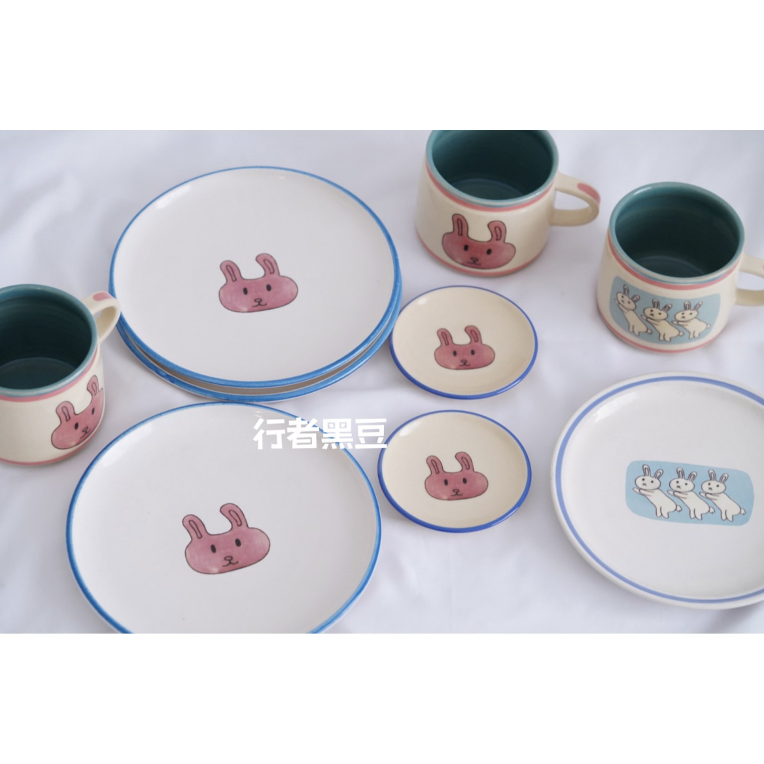 유쿠 토끼 머그컵 다이삭컵 9cm CAT 래빗 W 접시 DAISAK 33 다이삭 바나나 핑크 33 핑크 토끼 접시 약 9cm - 상품 이미지