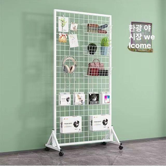이동식 선반 네트망 철망 거치대 가벽 격자 디스플레이 예술 전시대 걸이 그림진열대 - 상세 이미지 2