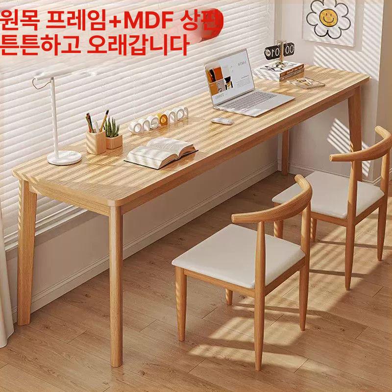 창가테이블 원목 카페 폭좁은 장 싱글 월넛 긴 좁고 [80x55x75] 내추럴 우드 - 상세 이미지 3