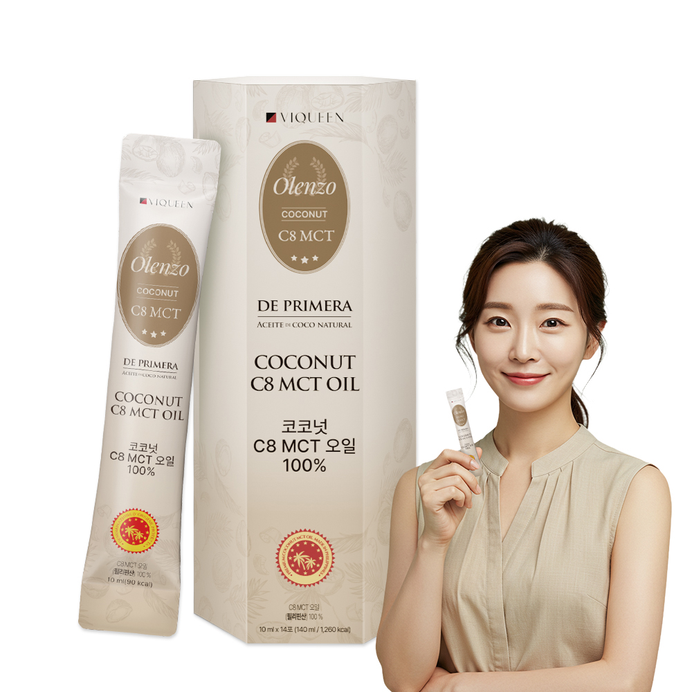 바이퀸 올렌조 코코넛 C8 100% MCT 엠씨티 오일 10ml x 14포 - 상품 이미지
