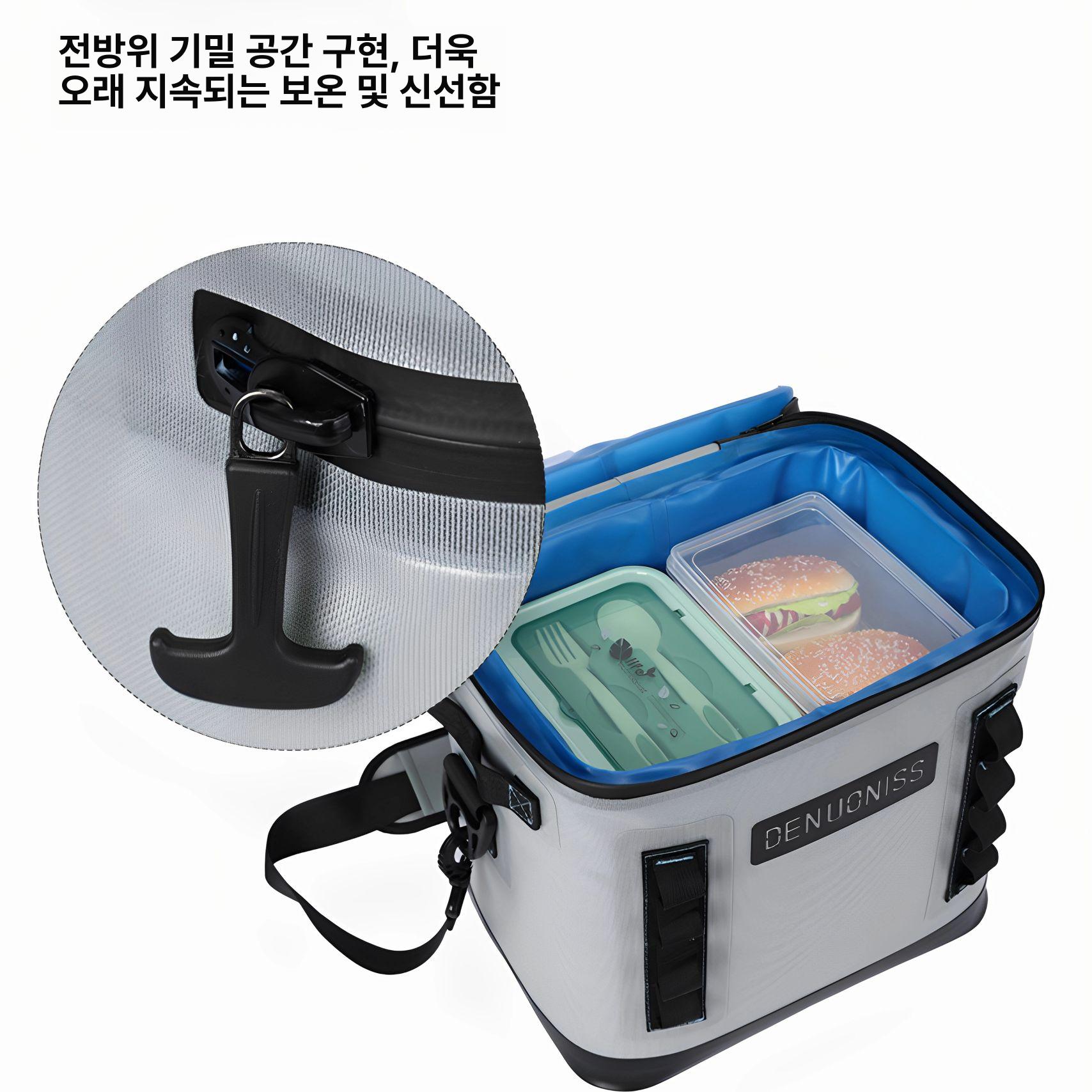 캠핑 쿨러백 소프트백 단열 아이스 방지 피크닉 박스 쿨백 배낭 백팩 도시락가방 - 상세 이미지 4